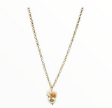 18K Gold Layered Necklace (Pearl and Rose)