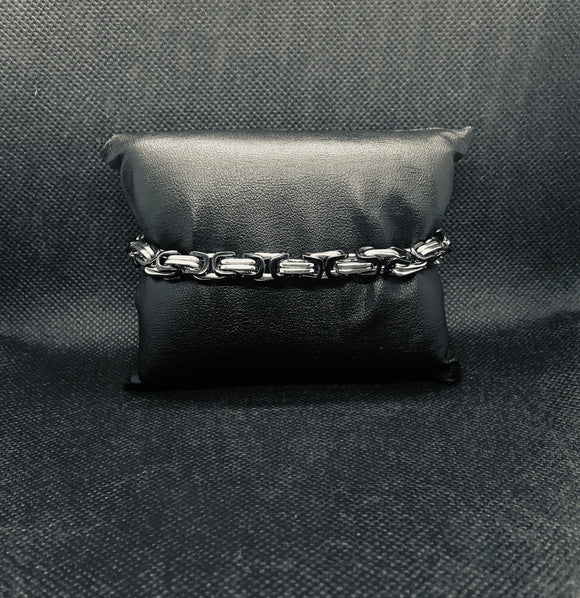 Men's Black and Silver Chain Link Bracelet