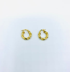 18K Italian Small Hoop Gold Earrings. Please contact us for pricing.