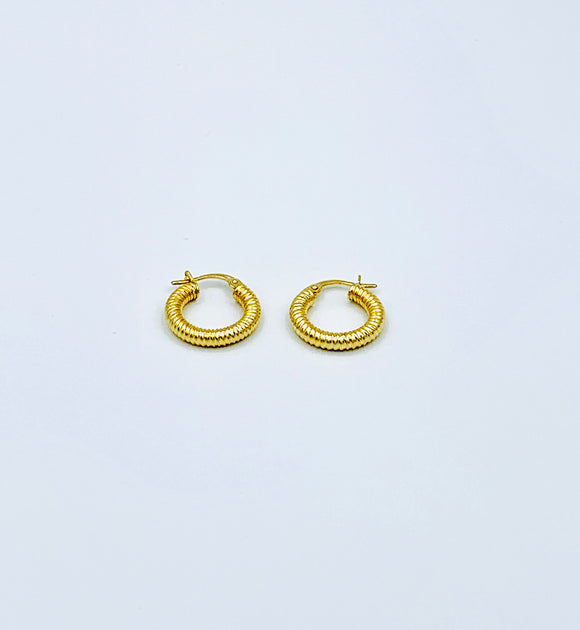 18K Italian Small Hoop Gold Earrings. Please contact us for pricing.