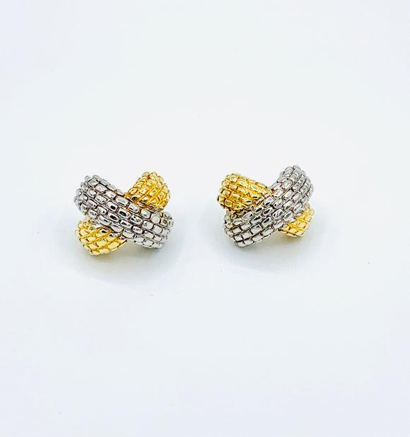 18K Italian White and Yellow Gold Earrings. Please contact us for pricing.