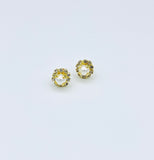 18K Gold Layered Small Pearl Stud + CZ Earrings
