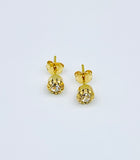 18K Gold Layered Small Stud CZ Earrings