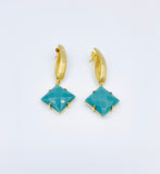 18K Gold Layered gemstone earrings (Turquoise)
