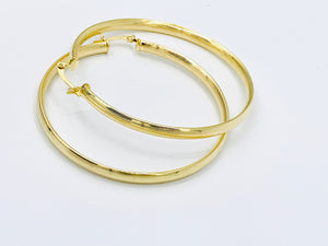 18K Gold Layered Shiny Hoop Earrings.