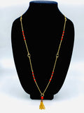18K Gold Layered Necklace (Coral).