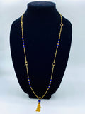 18K Gold Layered Necklace (Royal Blue).