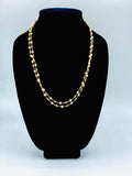 18K Gold Layered Pearl and Gold Long Necklace.