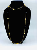 18K Gold Layered Black and Gold Ball Long Necklace.